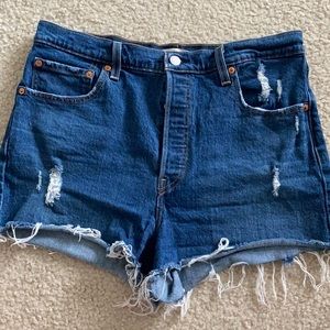 Levi’s High Waisted Ribcage Denim Shorts